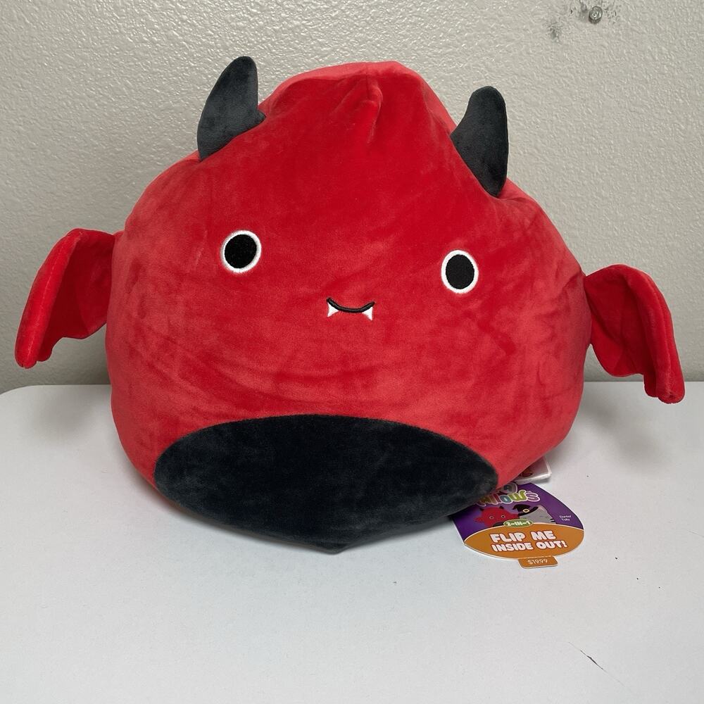 Squishmallows Kellytoy 10" Halloween Flip-a-Mallow Dante Demon Tally Cat NEW